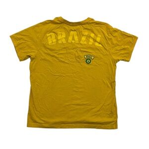 Puma Brazil Soccer #10 Patchwork T-Shirt Men’s XL Yellow Soccer Futbol Sports